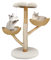 BingoPaw Kratzbaum Modern Katzenbaum Holz: 111cm Luxus Katzenkratzbaum mit 2 Weidenkorb Sisalstamm Sitzplattform Plüschball, Groß Katzenturm für mehr Katzen