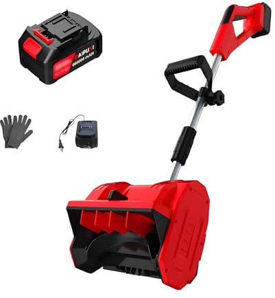 Spazzaneve Senza Spazzole, Soffiatore Di Neve a Batteria Potente con Distanza Di Lancio Di 26 Piedi, Pala Da Neve Elettrica a Batteria per Patio, Terrazza, Vialetto(One Battery)