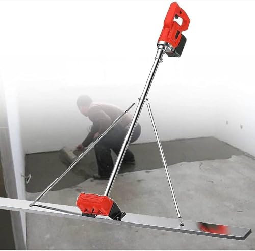 Kit vibratoire pour chape à béton, grattoir électrique pour béton, niveleuse électrique sans fil, outil de finition pour chape à béton, 6 000 tr/min, 6 000 ma, avec planche en acier inoxydable de 15