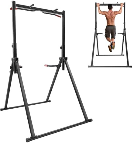 Armhävstång, Power Tower med 2 skiftnycklar, max. 200 kg, justerbar höjd 1,75–2,3 m, pull up bar för vuxna eller barn att växa träningspass, träningsutrustning för hemmet