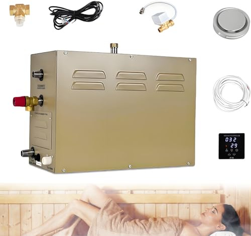 WTRYRN Generador de Ducha y baño de Vapor, Kit de Ducha de Vapor con Mecanismo de autodrenaje y Controlador Digital LED. Ideal para baños, saunas y hoteles. 10.5KW