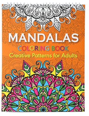VYNZOR Libro Mandalas Colorear Adultos | Cuadernos Mandalas Adultos y Niños | Mandalas para Colorear en Tamaño A4 | Papel Premium Encuadernación Espiral,20 hojas