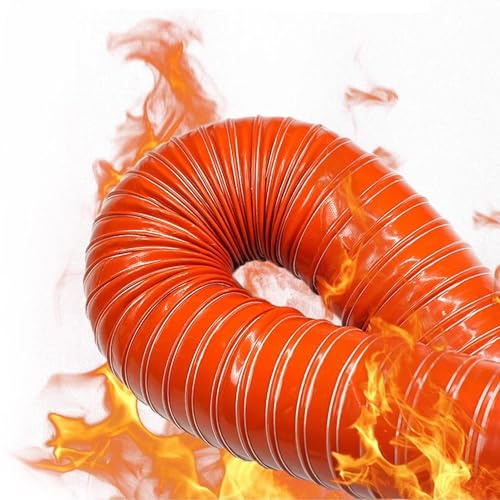 Manguera portátil de silicona roja de alta temperatura for conductos de ventilación de 1 m (3,28 pies), tubo de entrada de aire por inducción ignífugo for ventilador.(38mm/1.5in)