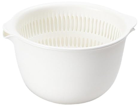 Tomotato Double Layer Vegetable Basket, Plastic Strainer Wash Basin Fruit Washing Bowl with Drain Function for Kitchen Restaurant