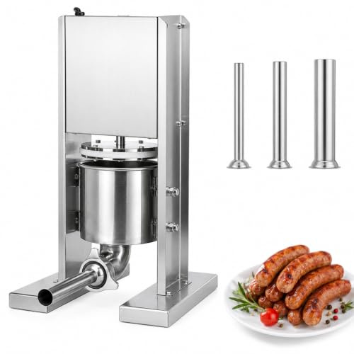 Elektrisk korvfyllare 2 L, 1 000 N köttfyllningspress med avtagbar cylinder för enkel rengöring, perfekt för hemlagad korv och köttprodukter