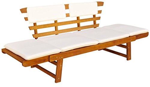 Festnight Tumbona de Madera de Jardín/Banco para Jardín 190x66x75 cm