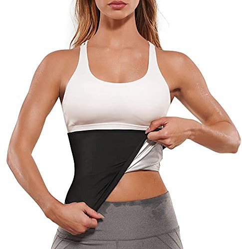 CHUMIAN Cintura Addominale da Donna, per Fitness, Sauna, per Bruciare i Grassi, Dimagrante, Cintura per Sollevamento Pesi, Nero, XXL