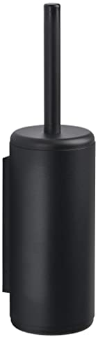 Zone Denmark Rim Klobürste Wand, Toilettenbürste, Bürstengarnitur mit Bürste und Halter fürs Badezimmer, Wandmontage, Durchm. 10 cm, Höhe 38,2 cm, Schwarz