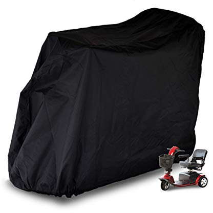 Valchoose Mobility Scooters Cover with Storage Bags, Heavy Duty, Upgrade Water Proof Scooters Cover, Buckles for Fixing, Premium 300D Oxford Fabric, All-Time Protection for Outside Storage Scooters