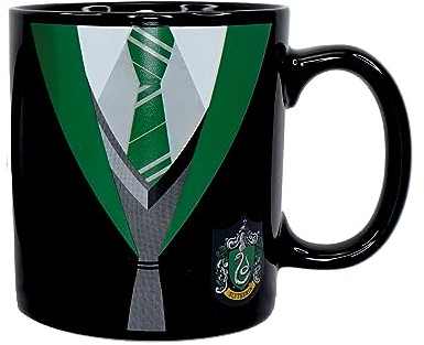 Harry Potter Half Moon Bay Mug | Colour Changing Mug Slytherin Uniform | Coffee Cups and Mugs Gifts for Girls | Novelty Mug & Heat Changing Mugs Merch, Black