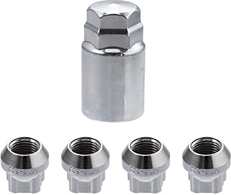 X AUTOHAUX M14x1.5 Coche Rueda Bloqueo Orejeta Tuercas Antirrobo Kit para Tesla- Modelo 3 Plata Tono