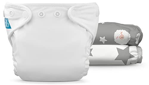 Charlie Banana Pañales de Tela Reutilizables con Insertos Absorbentes, Pañales Lavables Tipo Bolsillo con Broches, Talla Recién Nacido para Bebés, Night Nite, Pack de 3