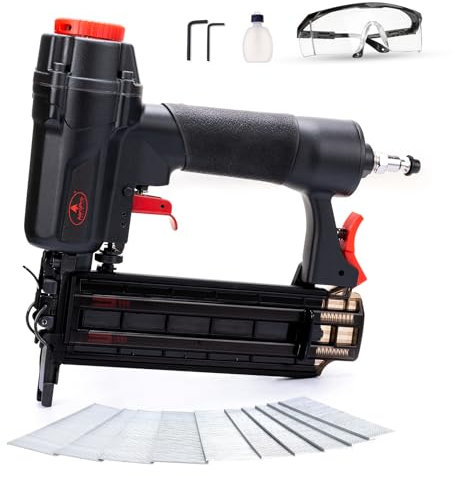 AEROPRO Tools Pneumatic Brad Nailer, 18 Gauge Air Brad Nail Gun with 1000pcs Nails for Upholstery, DIY Project, Woodworking