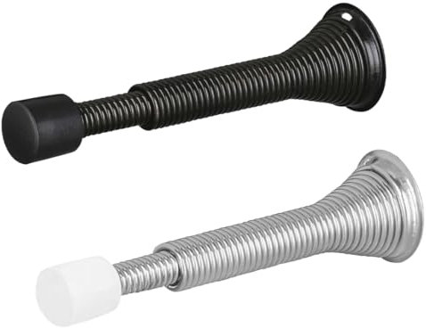 Fermaporta a Molla in Metallo, 2 Pezzi Regolabile a Parete Con Coperchio in Gomma per Camera da Letto e Cucina, 3-4.7