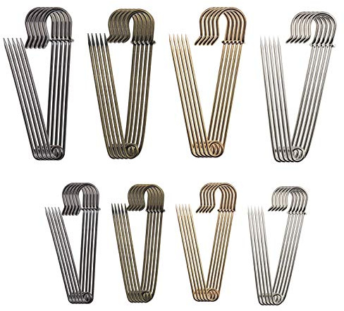 OTOTEC Set di 40 Spille da Balia Argento Bronzo Dorato Nero 4 Colori Kit Spille da Balia Grandi E Resistenti in Metallo 2 Pollici E 3 Pollici per Coperte Gonne Kilt Artigianato
