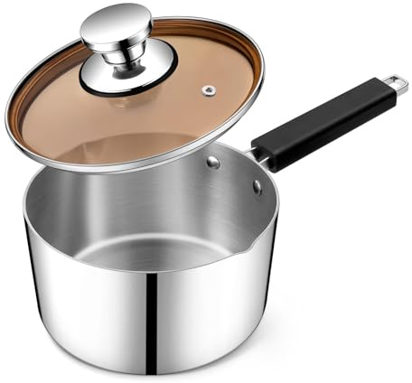P&P CHEF 3 Quart Tri-Ply Sauce Pan and Pot with Lid