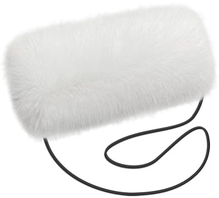 Handmuff, fuskpäls handmuffs, design handvärmare, fuskpäls, handmuff vinter, plysch, handvärmare, armvärmare, fuskpäls, handvärmare, praktisk handvärmare för kvinnor, män, barn (vit)