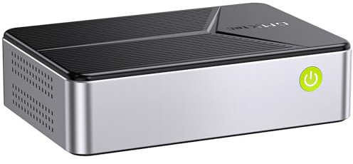 GMKtec Mini PC NAS, G9 Intel N150 Dual Boot Linux+OS Desktop Computer 12GB DDR5 64GB EMMC + 1TB M.2 SSD, 4 Ranuras M.2 NVMe, Nic Dual 2.5GbE, USB-C/USB 3.2 10Gbps, Almacenamiento Conectado a Red