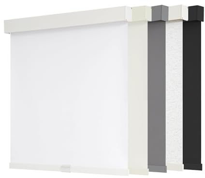 AOSKY Store enrouleur occultant sans cordon pour fenêtre avec fonction d'arrêt et moulure - Isolation thermique - Protection UV - Tissu naturel pour la maison et le bureau - 60 cm l x 180 cm H - Blanc