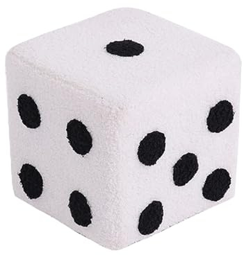 Dice Footstool, Small Square Ottoman Seat, 7.87x7.x7.87 inches Soft Washable Foot Stool for Living Room, Entryway, Shoe Changing, Bedroom, Nursery Compact Sitting Cube