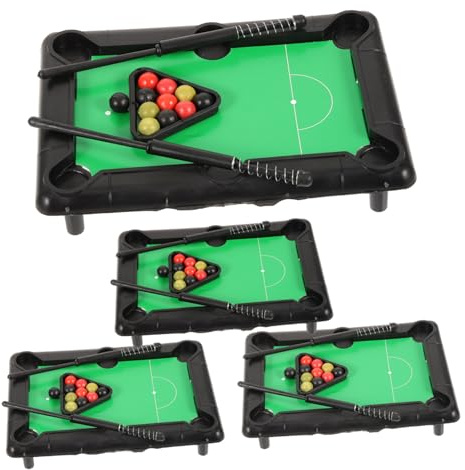 BESPORTBLE Lot De 4 Set De Mini Tables De Billard pour Garçon Et Filles Petite Table De Billard en Plastique Jeu Éducatif Interactif Familial pour Loisirs Et Présents