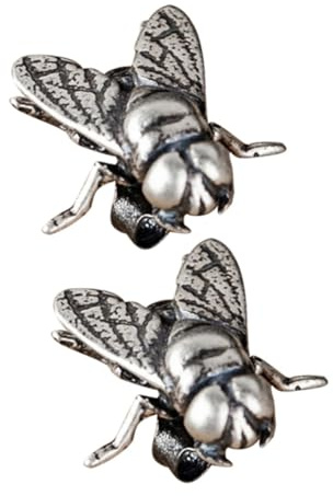 HONMEET Boucles D'oreilles pour Femme en Argenté S925 Style Punk, Forme Mouche, Résistantes à L'oxydation, Bijoux Délicats pour Usage Quotidien et Cérémonie