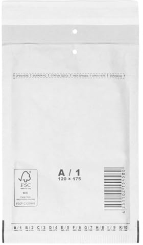 verpacking vadderade kuvert 120 x 175 mm vita A1 [storlek och antal valbar] självhäftande fraktpåsar med luftkudde 400 stycken