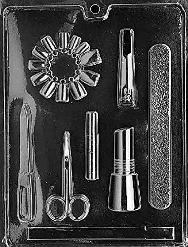 Grandmama's Goodies J077 Manicure Kit Chocolate Candy Soap Mold with Exclusive Molding Instructions