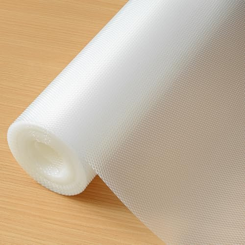 Hersvin Drawer Liners Shelf Mats 60cmx300cm Kitchen Cabinet Shelves Non-Adhesive Protective Lining EVA Plastic Oil-proof Non Slip Cupboard Refrigerator Shelving Protector (Clear Diamond)