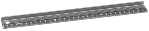 Dahle 10683 - Righello da taglio (30 cm, in alluminio, impugnatura alta, antiscivolo, colore: Nero