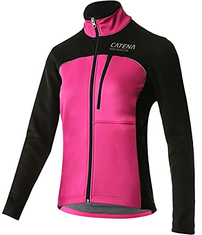 CATENA Veste Vélo Hiver Femme Veste VTT Imperméable Veste Softshell Coupe-Vent Veste Thermique Respirante Veste Vélo Réfléchissante pour le Cyclisme la Course l'alpinisme la randonnée
