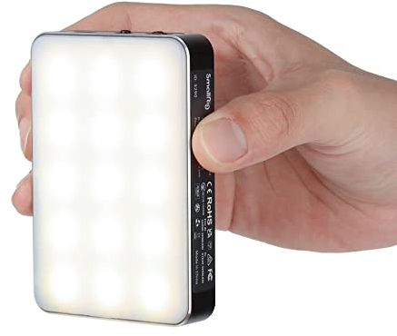 SMALLRIG RGB Videoleuchte, tragbare Daurlicht mit APP-Steuerung, 360° Vollfarbe 15 Lichteffekte 2500–8500K CRI 95+, 4000-mAh-Akku, magnetischer Absorption und Lichtdiffusor – 3290