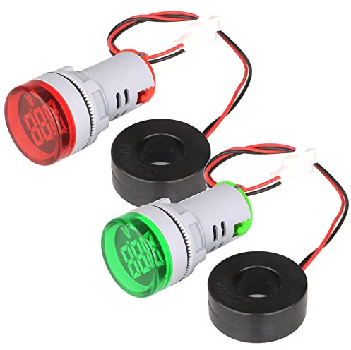 Gebildet Mini Amperímetro LED Digital, CA 0-100A Probador de Amperaje Digital Monitor de Amperios Indicador de Señal LED Panel de Luz (Rojo/Verde)