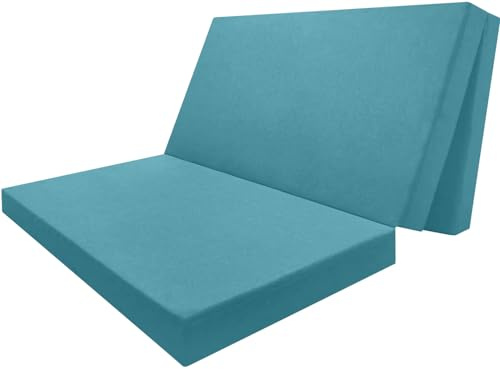 DecorQUALITY - Colchon Plegable Camper, Colchón con Espuma Plegable – para Furgonetas Camper, Cama Invitados, Camión o Caravana, 80 x190 x10 cms