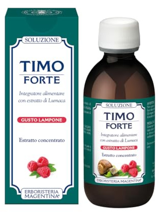 Erboristeria Magentina Timo Forte Soluzione 150 ml Bava Di Lumaca - Aiuta ad Affrontare la Stagione Fredda con la sua Azione Protettiva, Rinforzante e Lenitiva. Per Adulti e Bambini - Gusto Lampone