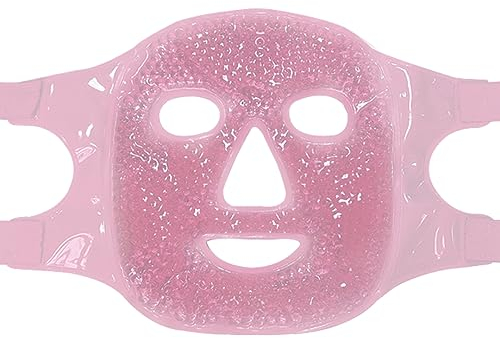 Perfect Remedy Face Ice Pack, Reusable Hot & Cold Ice Face Mask, Gel Compress for Helping with Puffy Eyes and Swelling Conditions, Facial Spa Cooling Mask for Women and Men (Pink)