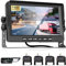 Podofo 4*Rückfahrkamera Kabellos mit Monitor 7 Zoll IP69 Nachtsicht Weitwinkel,AHD IPS Monitor Rückfahrkameras Funk für Auto Wohnmobil/Wohnwagen/LKW,4-geteilter Bildschirm,Loop-Video,Bild zoomen
