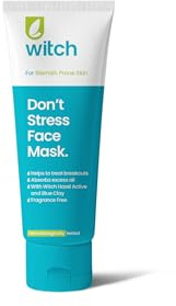 Witch Don't Stress Face Mask, with witch Hazel, minimizes pores, calms redness with Kaolin Clay, fragrance free, 75ml