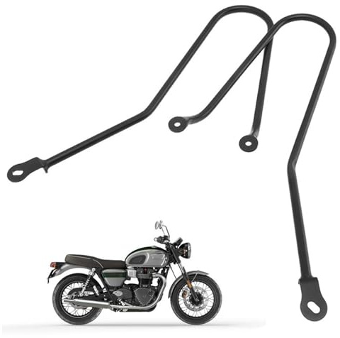 Motorcycle Side Pannier Racks Iron Travel Luggage Rack, Sturdy Carrier Rack Rear Racks Compatible with Triumph Bonneville T100 T120 T900(black)