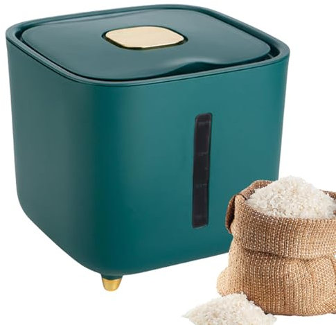 Récipient à Riz - Distributeur de Céréales, Récipient de Conservation Alimentaire Hermétique de 10 kg avec Couvercle | Seau à riz, grandes boîtes de rangement pour farine de céréales, haricots de riz,