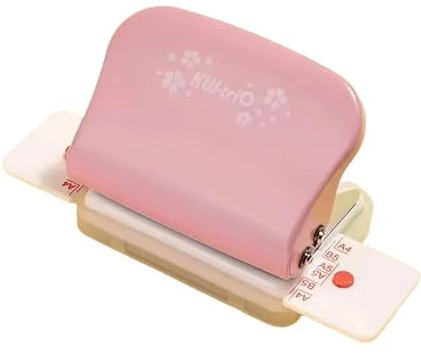 fach Locher 6-Loch-Papierpunsch Handheld Metal Loch Puncher Kapazität 6mm Notebook Scrapbook Tagebuchbindung Drahtbindegerät(Pink)