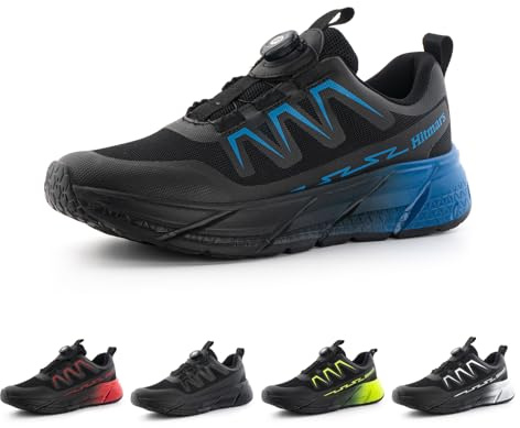 Hitmars Trainers, Sports Shoes, Men's Running Shoes, Trainers, Road Running Shoes, Jogging Shoes, Lightweight Mesh, Rotary Knob, Non-Slip, EU 39-46, Ugr830 Blue, 9.5 UK