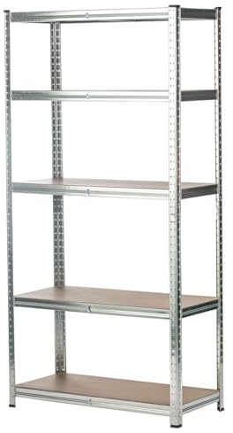 Taylor & Brown 5 Tier Garage Shelving Units Shelves Storage Shelf Unit Heavy Duty Shed Storage Racking Shelf Metal Boltless for Warehouse Workshop Office - 180 x 90 x 40cm