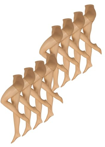 NUR DIE Damen Strumpfhose Fit in Form 40 DEN 8-Pack mandel - Größe 40-44