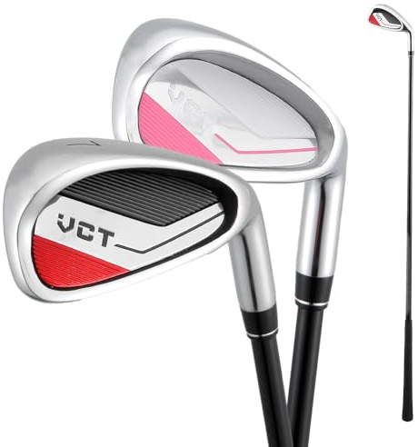 Mazza da golf No.7 in ferro con asta in carbonio o acciaio, per destrorsi, leggera a 36 gradi, per donne, uomini, golfisti, sport all'aria aperta (con asta in carbonio, da donna, rosa)