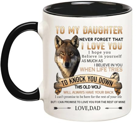 Dotter, glöm aldrig att jag älskar dig. Kaffekoppar modern kaffekopp rolig kopp för kontor hem te 330 ml