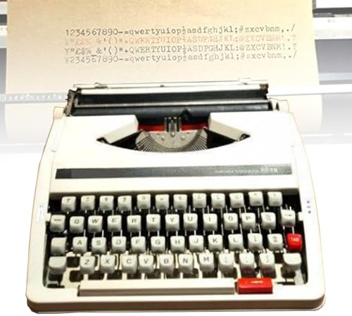 Bärbar retro gammal skrivmaskin, ingen el behövs, kompakt kropp: 30×30×10cm, med manuell pappersutkastrstång