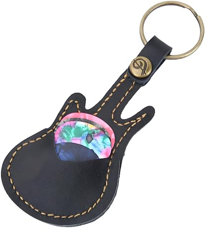 Drfeify Guitar Plectrums Holder Case, Portable Guitar Picks Case Bag Guitar Picks Holder with Picks Accessories(Black)