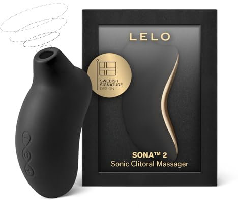 LELO SONA 2 Druckwellenvibrator für Frauen mit Schallwellen, wasserfester Auflegevibrator, oraler Stimulator für tiefere Befriedigung und Klitorisstimulation, Klitoris Sauger für Frauen in Black