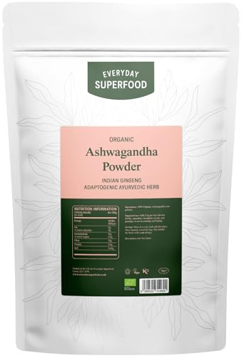 Everyday Superfood Organic Ashwagandha Powder 50g, Premium Ideal for Ashwagandha Tea and Coffee
